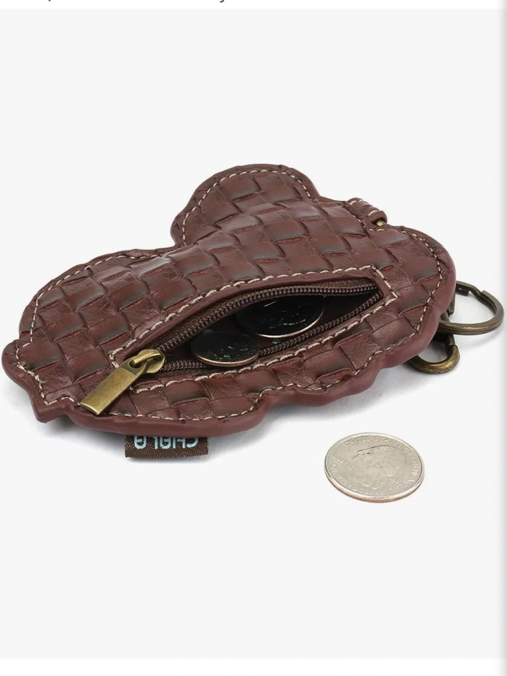 Chala Turntable Appliqué Coin Purse Bag Charm EUC